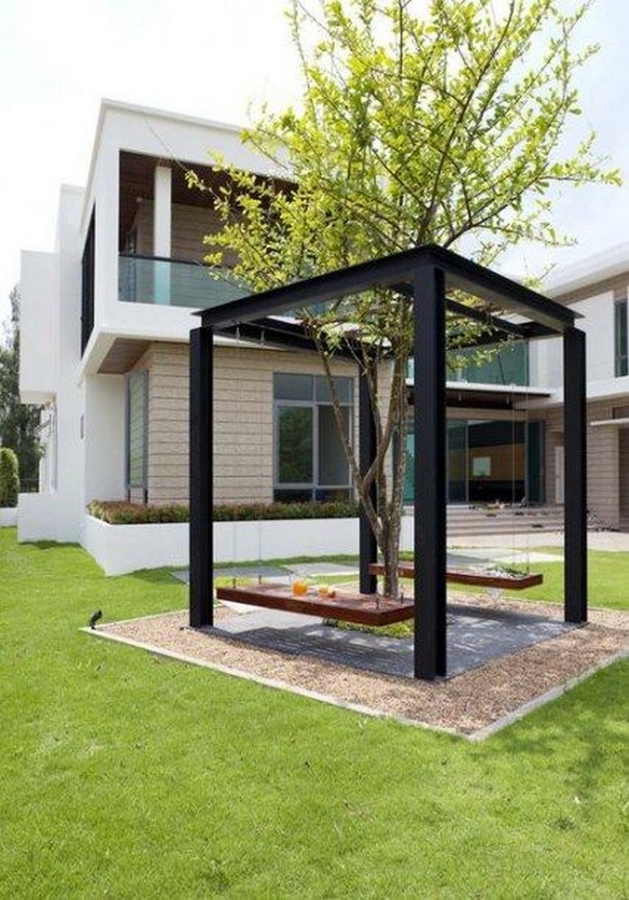дизайн двора частного дома