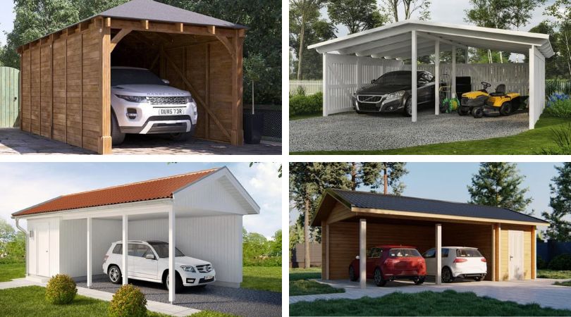 Строим открытый гараж возле дома: 28 простых идей для защиты авто от непогоды
