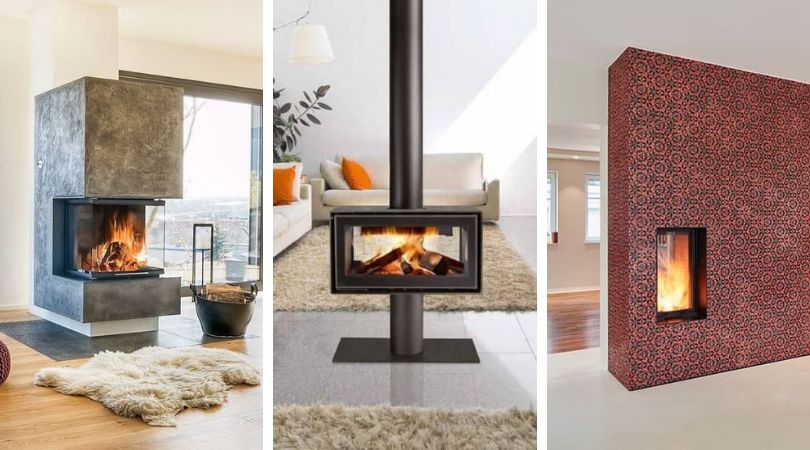 Красивое тепло двухстороннего камина: 30 лучших решений для частного дома