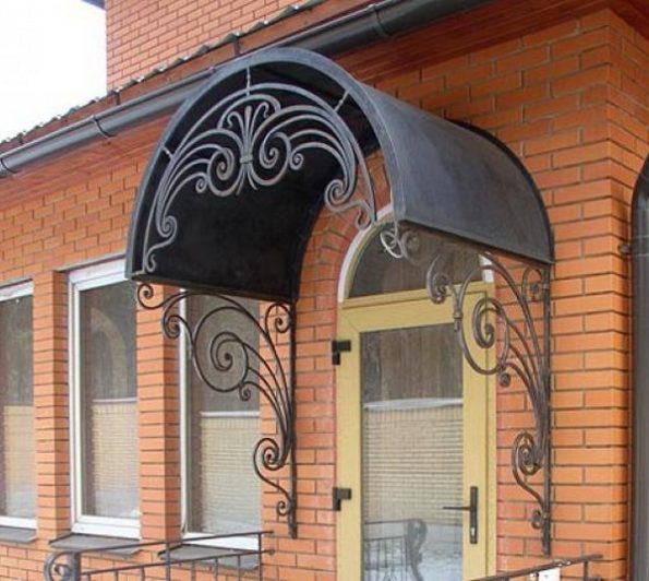 Козырек над входной дверью своими руками из профильной трубы чертежи и размеры