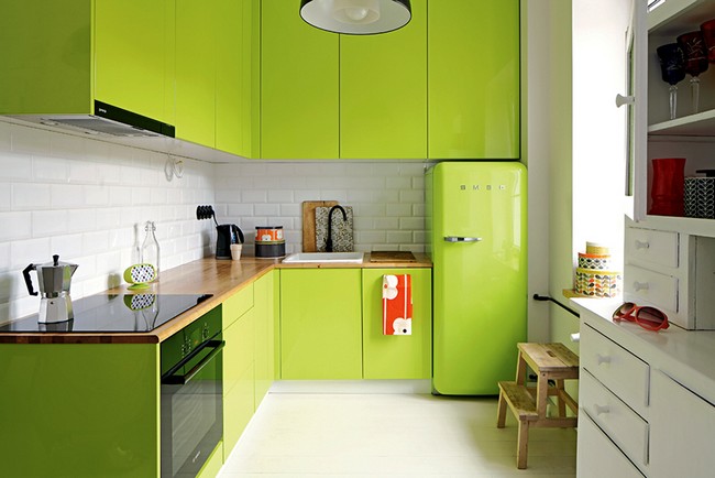 Дизайн зеленой кухни
